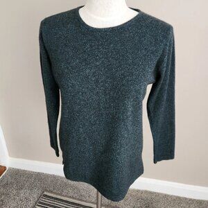 Belford Sweater Women Small Green Heathered Cashmere crew neck Lightweight Soft